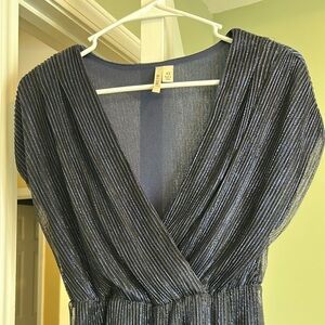 Navy jumpsuit with Shimmering Details